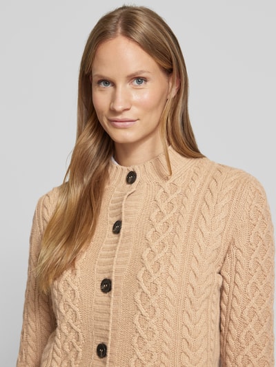 Weekend Max Mara Strickjacke mit gerippten Abschlüssen Modell 'AFOSI' Camel 3