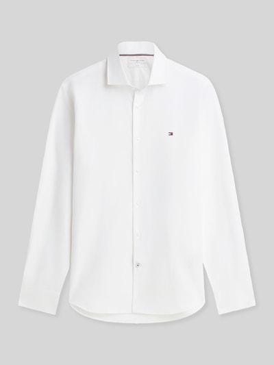 Tommy Hilfiger Regular Fit Businesshemd mit abgerundetem Saum Weiss 2