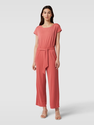 Jake*s Collection Jumpsuit met strikceintuur Lichtrood - 4