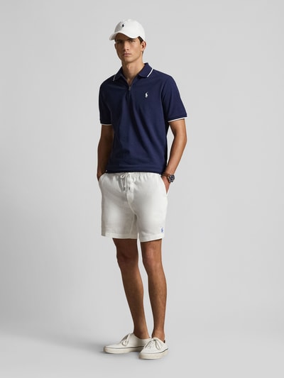 Polo Ralph Lauren regular fit poloshirt van katoenmix met ritssluiting Marineblauw - 1