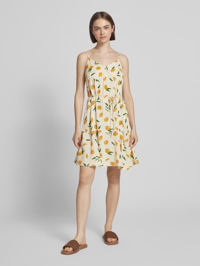 Pieces Tailliertes Minikleid mit Taillenband Modell 'NYA' Offwhite 1