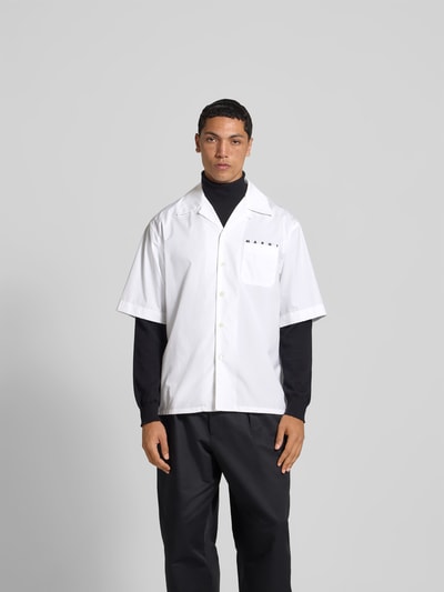 Marni Regular Fit Freizeithemd mit Logo-Print Weiss 4