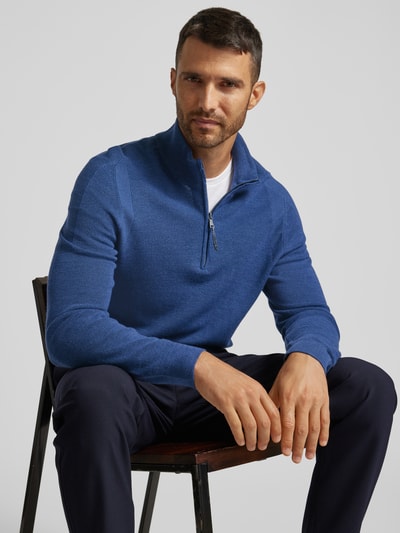 Brax Strickpullover mit Stehkragen Modell 'Steffen' Blau 3