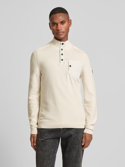 s.Oliver RED LABEL Regular Fit  Strickpullover aus reiner Baumwolle in Piqué-Qualität Sand 4