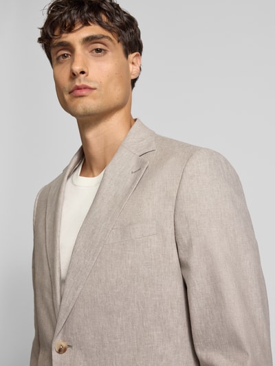 Matinique Marynarka na dwa guziki o kroju slim fit z mieszanki lnu model ‘George’ Beżowy 3