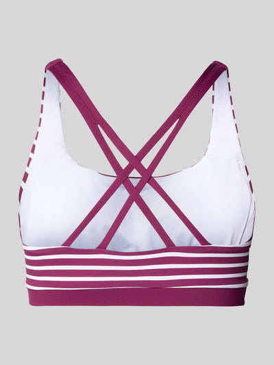 Produktfoto, Bustier mit gekreuzten Trägern von VENICE BEACH, lila-weiß gestreifter Allover-Look, Material-Mix mit Stretch, Rückansicht