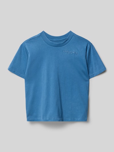 Produktfoto, T-Shirt mit Label-Stitching von Abercrombie&Fitch für Kinder aus Baumwoll-Mix in Blau, Regular Fit, Rundhalsausschnitt