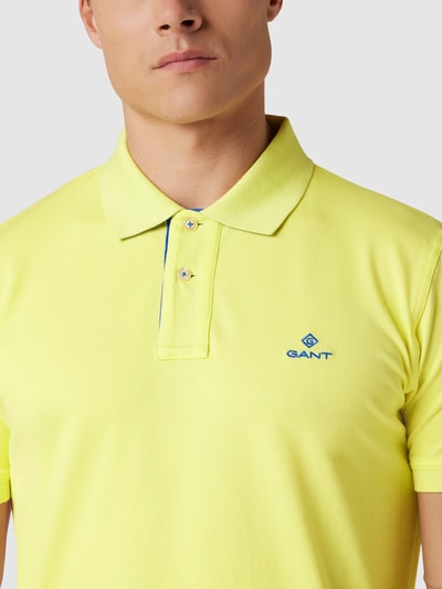 Gant Poloshirt met contraststrepen, model 'CONTRAST COLLAR' Geel - 3