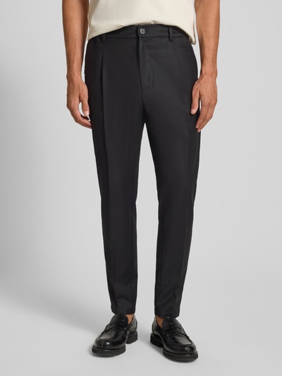 CRUNA Stoffen broek van scheerwol met steekzakken, model 'Mitte' Zwart - 4