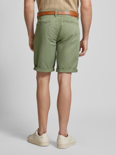 Redefined Rebel Regular Fit Bermudas mit Gürtel Modell 'MIKE' Oliv 5