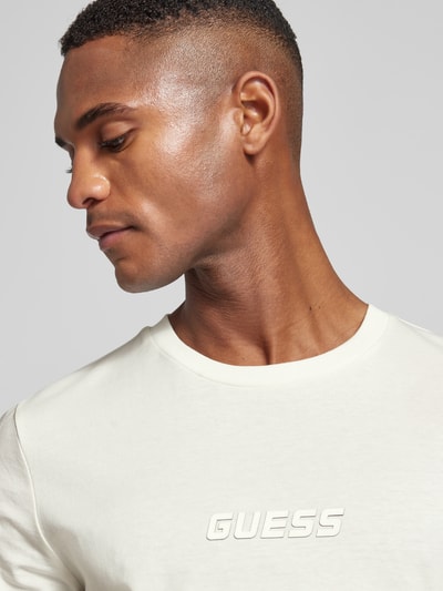 Guess Activewear T-Shirt mit Label-Print Offwhite 3