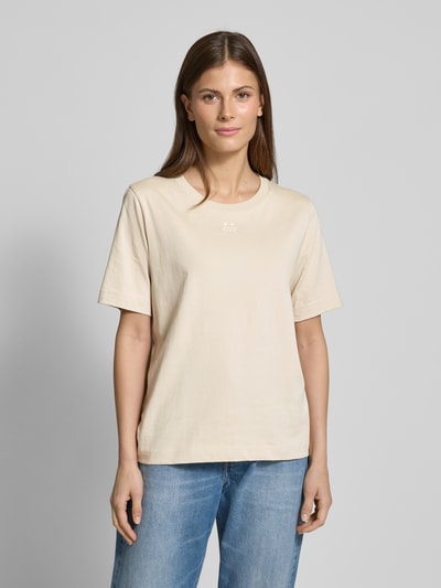 Drykorn T-Shirt mit Label-Stitching Sand 4