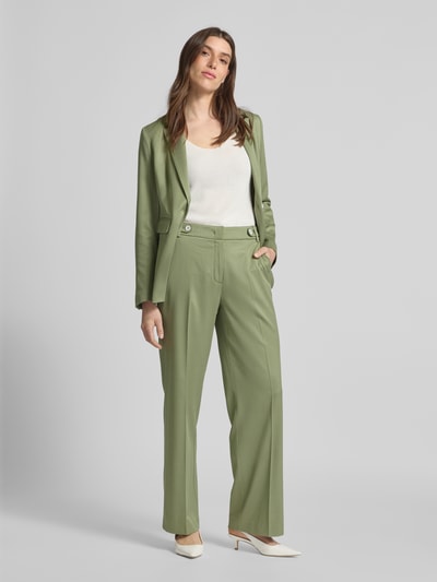 More & More Straight Leg Stoffhose mit Strukturmuster Oliv 1