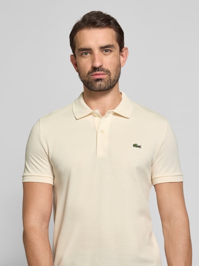 Lacoste Slim Fit Poloshirt aus reiner Baumwolle Offwhite 3
