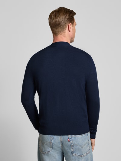 Jake*s Studio Men Regular Fit Strickjacke aus reiner Wolle Marine 5