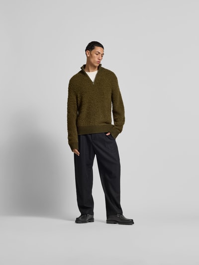 Filippa K Pullover mit gerippten Abschlüssen Oliv 1