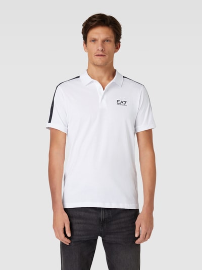 EA7 Emporio Armani Regular Fit Poloshirt mit Label-Print Weiss 4