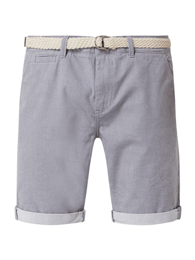 Tom Tailor Denim Chinoshorts aus Baumwolle mit Gürtel  Mittelgrau 2