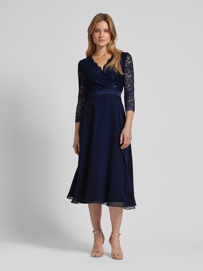 Swing Cocktailkleid mit Spitzenbesatz Marine 4