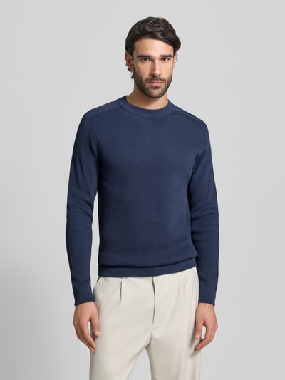 Casual Friday Slim Fit Pullover in Strick-Optik Modell 'Nordin' Marine 4