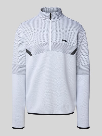 BOSS Green Regular Fit Sweatshirt mit Baumwolle Modell 'QZ SWEAT' Weiss 2