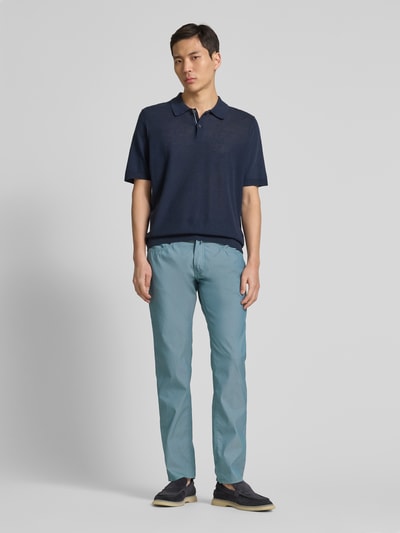 Pierre Cardin Tapered fit chino met structuurmotief, model 'Lyon' Lichtblauw - 1