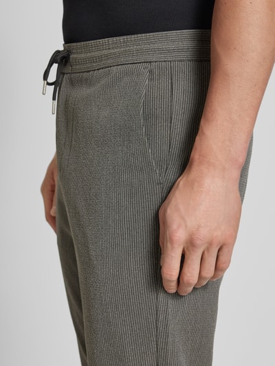 Lindbergh Tapered Fit Stoffhose mit fein strukturiertem Muster Anthrazit 3