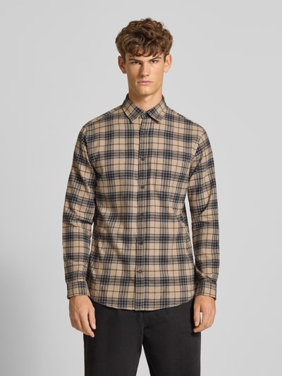 Jack & Jones Regular Fit Freizeithemd mit Kentkragen Modell 'JAMES' Beige 4