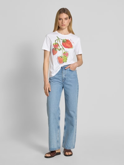 Marc Cain T-shirt met ronde hals Wit - 1