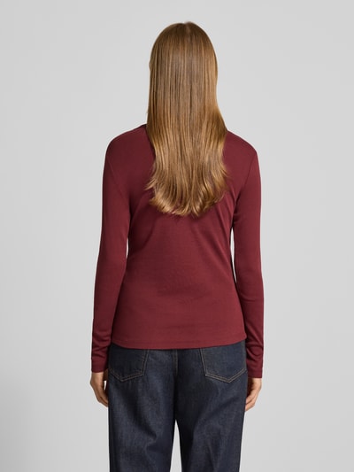 s.Oliver RED LABEL Bluzka z długim rękawem o kroju slim z czystej bawełny Bordowy 5