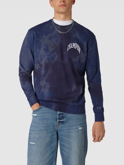 CHAMPION Sweatshirt in batiklook Marineblauw - 4