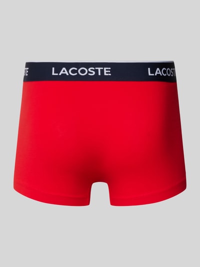 Lacoste Obcisłe bokserki z elastycznym paskiem z logo w zestawie 3 szt. Czerwony 3