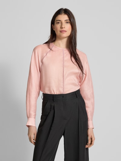 Max Mara Studio Bluse mit Rundhalsausschnitt Modell 'EDILE' Rosa 4