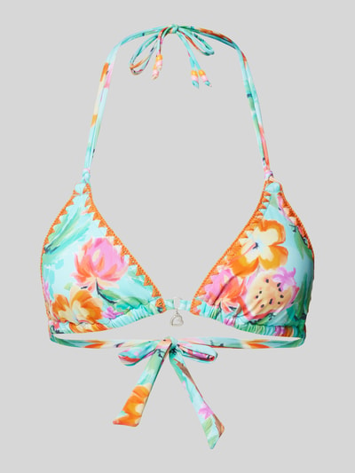 Banana Moon Bikinitop met logo-applicatie, model 'NUCO DRAGONFRUIT' Turquoise - 1