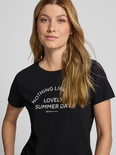 Tom Tailor Denim T-shirt o kroju regular fit z czystej bawełny Czarny 3