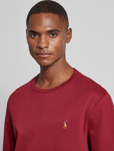 Polo Ralph Lauren Custom Slim Fit Longsleeve mit Rundhalsausschnitt Bordeaux 3