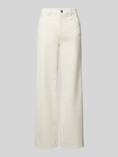 Oui Wide Leg Jeans mit Eingrifftaschen Offwhite 2