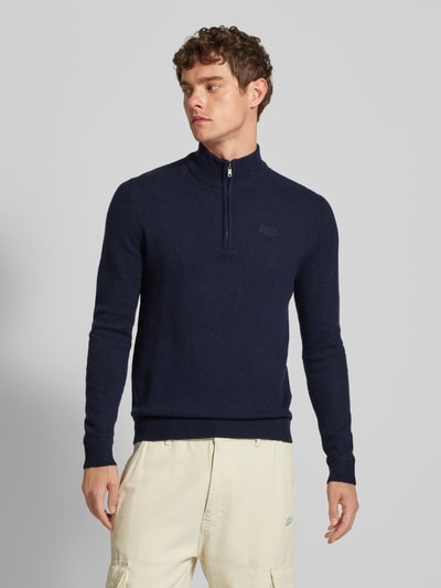 Superdry Gebreide pullover met opstaande kraag Antraciet - 4