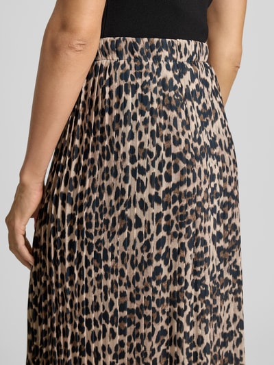 ZABAIONE Midirock mit Plisseefalten Mittelbraun 3