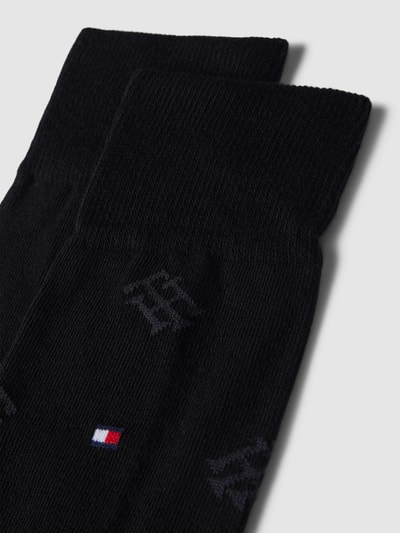 Tommy Hilfiger Socken mit Allover-Logo-Muster im 2er-Pack Black 2