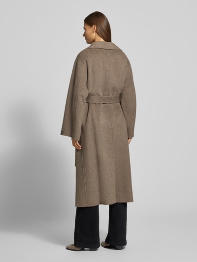COMMA Mantel mit verdecktem Verschluss und Bindegürtel Taupe 5