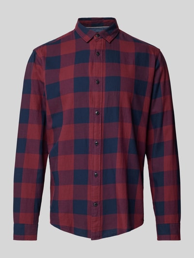 Jack & Jones Freizeithemd mit Knopfleiste Modell 'GINGHAM' Dunkelrot 2