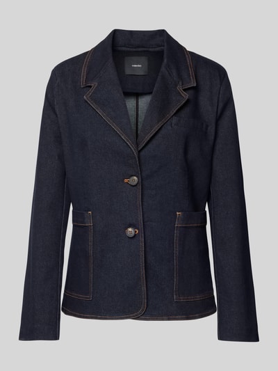 Someday Blazer met paspelzak op de borst, model 'Niara' Jeansblauw - 2