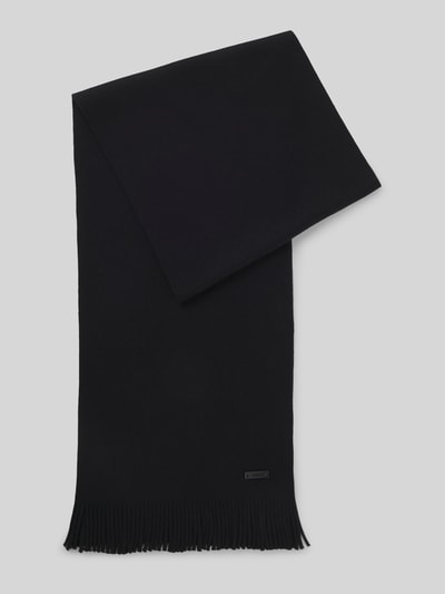 BOSS Sjaal van zuivere scheerwol Zwart - 2