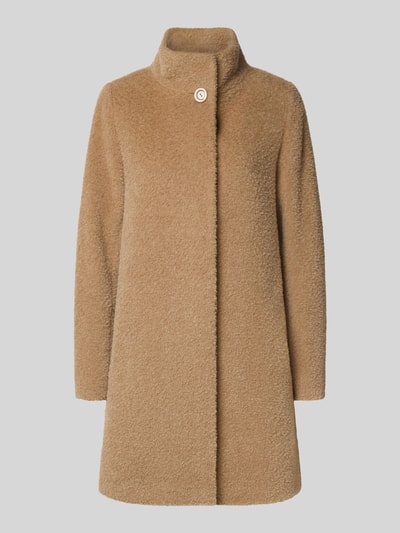 ICONS Cinzia Rocca Wollmantel mit Stehkragen Camel 2