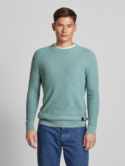 Tom Tailor Regular Fit Strickpullover mit geripptem Rundhalsausschnitt Mint 4