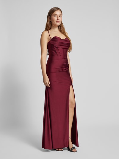 Mascara Abendkleid mit Raffungen Rot 1