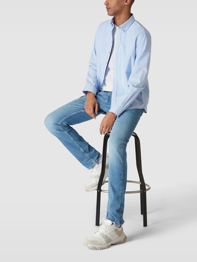 Jake*s Slim Fit Zakelijk overhemd met button-downkraag Bleu - 1