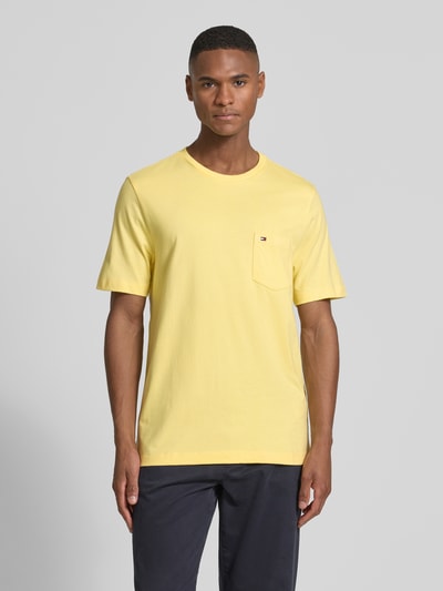 Tommy Hilfiger Regular Fit T-Shirt aus reiner Baumwolle Hellgelb 4