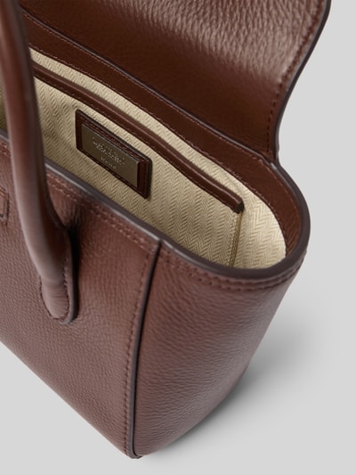 Lauren Ralph Lauren Handtasche aus Rindsleder mit Tragehenkeln Dunkelbraun 5